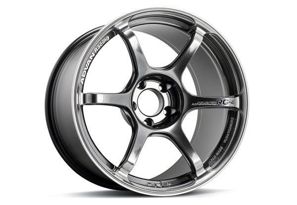 Advan RG-4 18x9.5 +45 5x114.3 Racing Hyper Black and Ring Wheel
