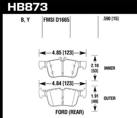 Hawk 17-19 Lincoln MKC 2.0L / 2.3L Street Rear Brake Pads