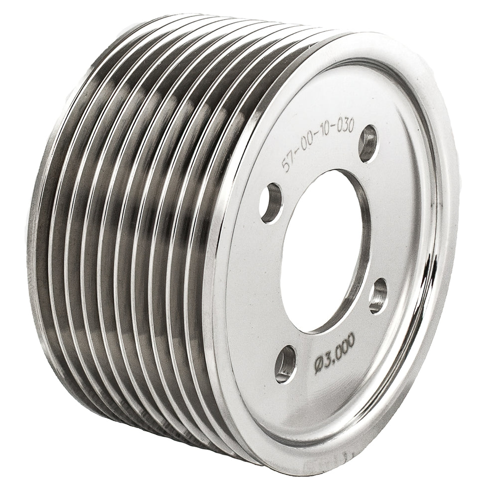 Supercharger Pulley; Two-Piece 10 Rib 3.000" Diameter .015" Offset.