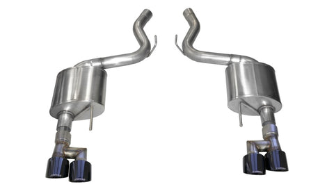 Corsa 18-19 Ford Mustang 5.0L 3in Touring Axle-Back Dual Rear Exit w/ 4in Black PVD Pro-Series Tips