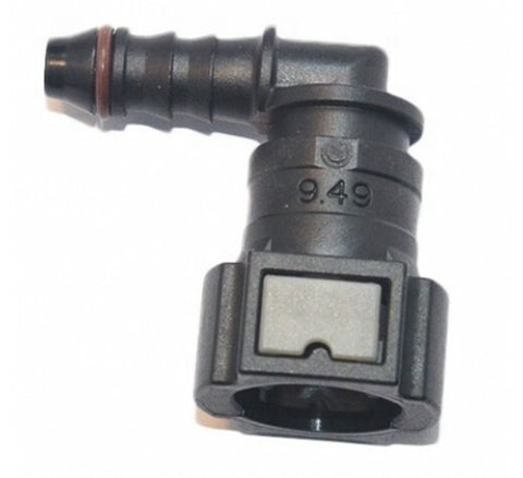 Quick Connect Plastic EFI Adapter 3/8 to 6AN Hose - 90 Degree