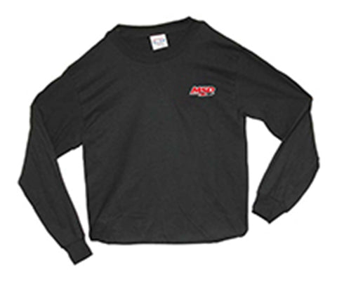 MSD T-Shirt; Long Sleeve; MSD Racing Logo Left Front; 100% Cotton; Black; X-Large;