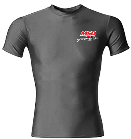 MSD Compression Crew Shirt; MSD Racing Logo; Shortsleeve; Spandex Material; Black; Small;