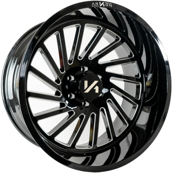 Caesar Off Road Wheels Gloss Black Milled Edges 20x10 8x6.5 -25 125.5m