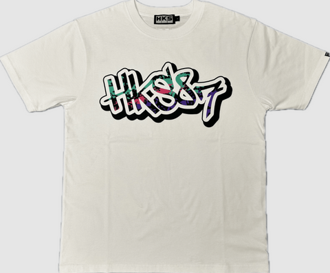 HKS T-SHIRT 87PAINT WHITE L