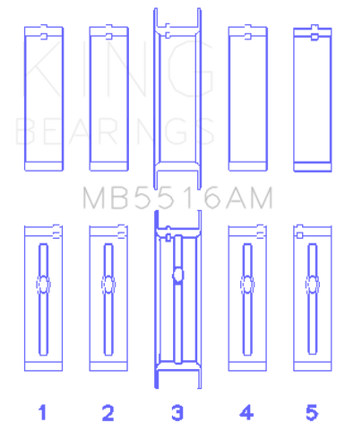 King Engine Bearings Jeep 350CI 5.7L Main Bearing Set