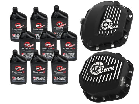 aFe Power Front/Rear Diff Cover Kit w/ Oil 17-22 Ford Diesel V8 (Dana Super 60 & Sterling 10.5-12)