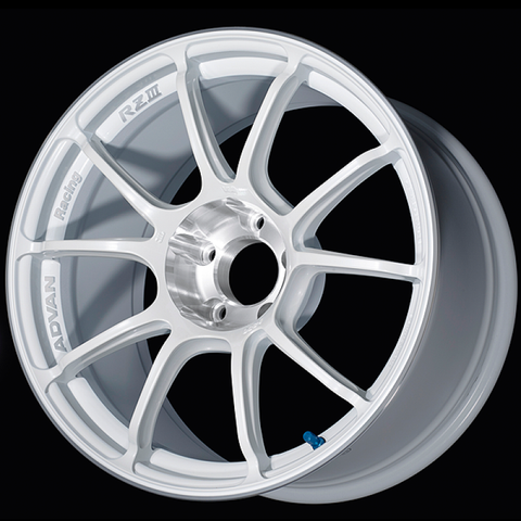 Advan RZIII 18x8.5 / +50 Offset / 5x114.3 BC / 73mm Bore / Racing White Metallic & Diamond Cut