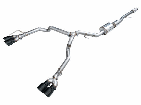 AWE Tuning 2021+ GMC Suburban/Yukon XL 5.3L 0FG Split Rear Exit Catback - Quad Diamond Blk Tips