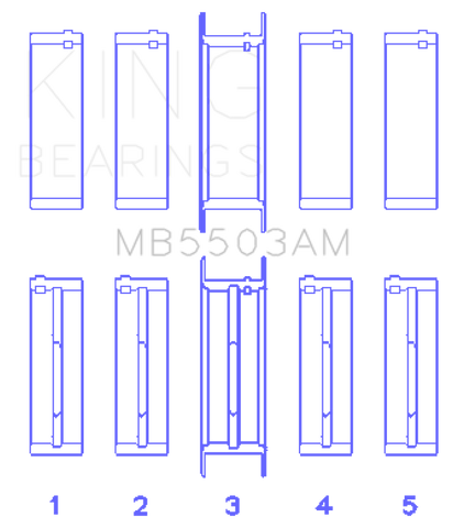 King Engine Bearings Ford V8 351ci 5.8L 16v Crankshaft Main Bearing Set (Set of 5)