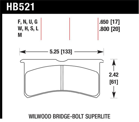 Hawk Wilwood Superlite 4/6 Forged Thin Race HT-10 Brake Pads
