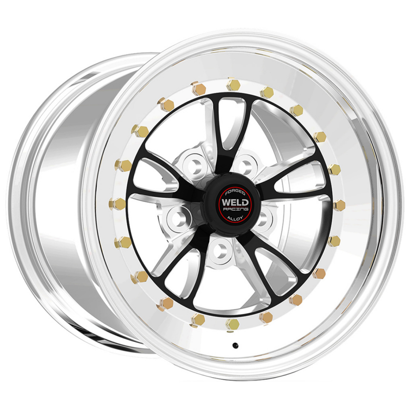 Weld Full Throttle 17x11 / 5x4.75 / 7.7 BS / 3.18 HB - Black Center - Polished Shell - Non-BL Wheel