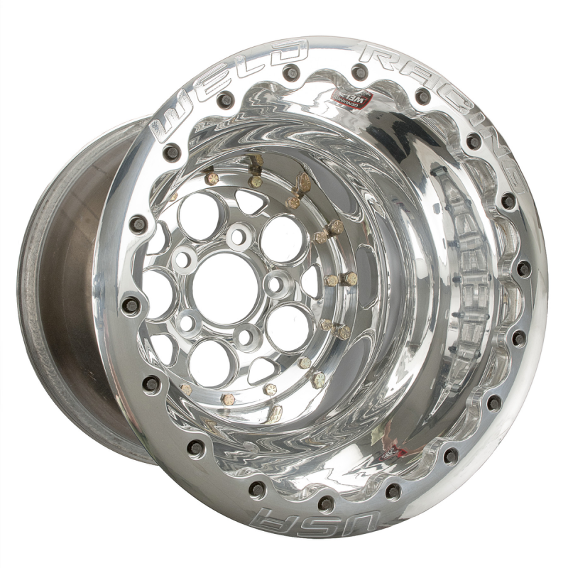 Weld Magnum 15x12 / 5x4.75 / 6 BS / 3.18 HB - Polished Center - Polished Shell - DBL MT Wheel