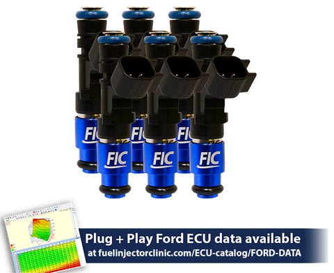 525cc (50 lbs/hr at 43.5 PSI fuel pressure) FIC Fuel Injector Clinic Injector Set for Ford Falcon XR6T (BA/BF) (is411-0525h)