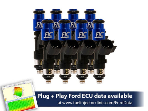 445cc (42 lbs/hr at 43.5 PSI fuel pressure) Fuel Injector Clinic Injector Set for Ford F150 (1985-2003)/Ford Lightning (1993-1995) (is406-0445h)