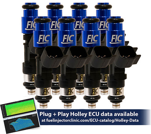 650cc (72 lbs/hr at OE 58 PSI fuel pressure) FIC Fuel Injector Clinic Injector Set for Holley GM and FORD (High-Z) (ish01-0650h)