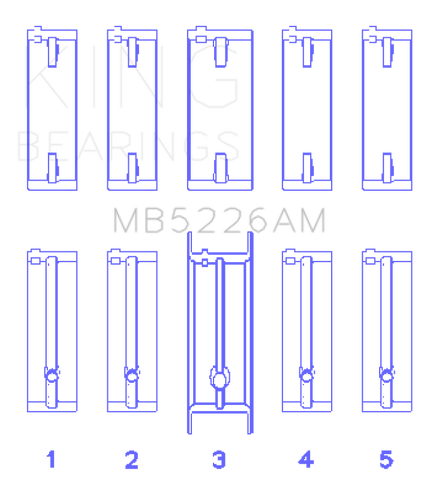 King Engine Bearings Mazda 626 F8 (Size +0.25mm) Main Bearing Set
