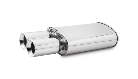 STREETPOWER Oval Muffler w/ Dual 3.5in Round Tips (3in inlet)