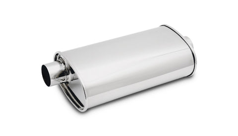 STREETPOWER Oval Muffler, 3in inlet/outlet (Offset-Center)