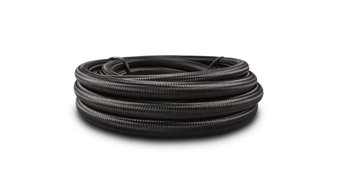 Braided Flex Hose, Nylon, Black, Size: -10AN, Hose ID: 0.56in, 20ft Roll