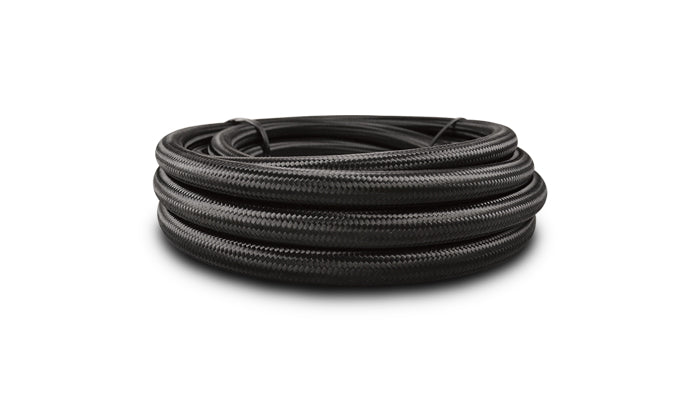 Braided Flex Hose, Nylon, Black, Size: -16AN, Hose ID: 0.89in, 20ft Roll