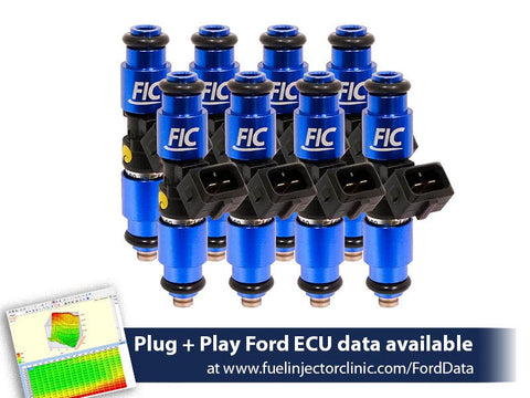 1200cc (130 lbs/hr at 58 PSI fuel pressure) FIC Fuel  Injector Clinic Injector Set for Ford F150 (2004+) Ford Lightning (1999-2004) Injector Sets (is407-1200h)