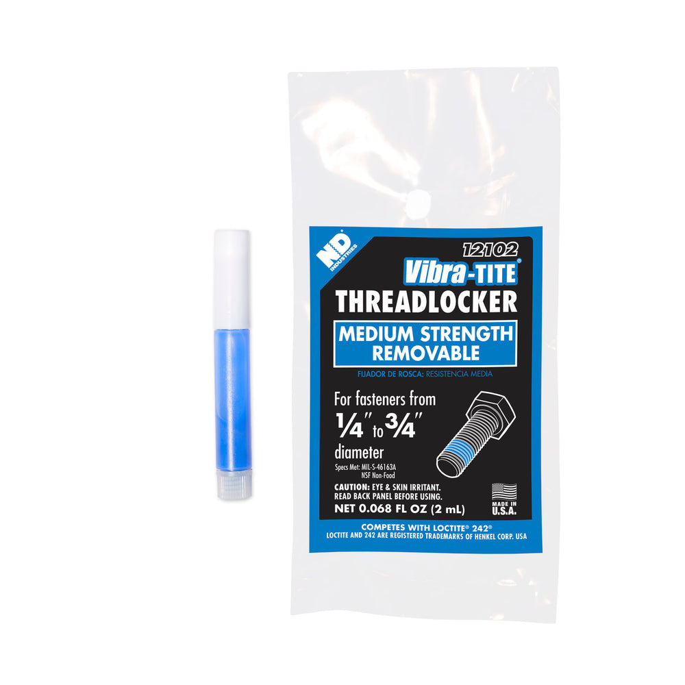 PRW - Vibra-TITE Threadlocker, Bullet, Medium Strength, Blue, 2ml Tube. - 1292102