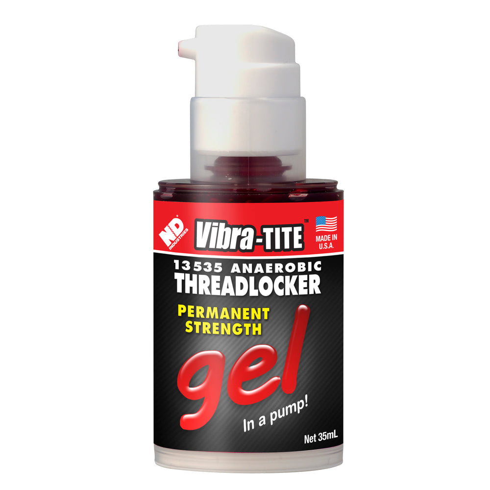 PRW - Vibra-TITE Threadlocker, Pump Dispenser, Permanent Strength, Red Gel, 35ml Pump. - 1293535