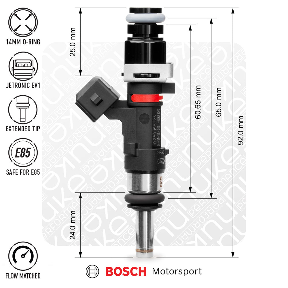 Bosch injector 627cc, 65mm (EV14L), 4pcs flow matched
