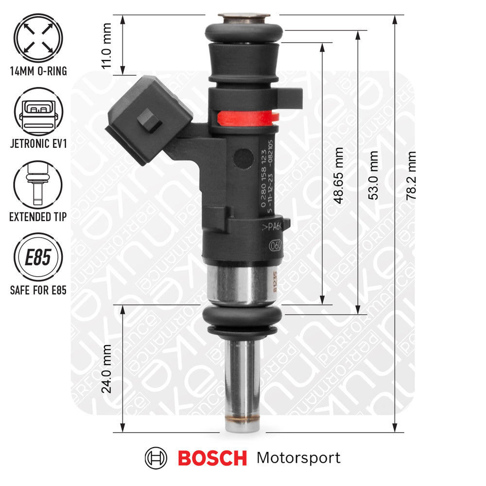 Bosch injector 627cc, 53mm (EV14S), 4pcs flow matched