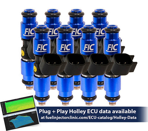 1440cc (160 lbs/hr at OE 58 PSI fuel pressure) FIC Fuel Injector Clinic Injector Set for Holley GM and FORD (High-Z) (ish01-1440h)