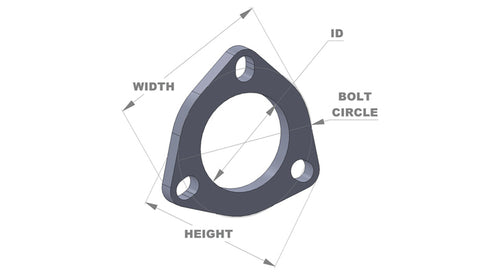 3-Bolt Stainless Steel Flange (2.75in I.D. x 3/8in Thick) - Single, Retail Packed