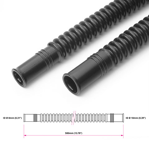 Convoluted black nylon in-tank fuel hose Ø8/10mm 500mm