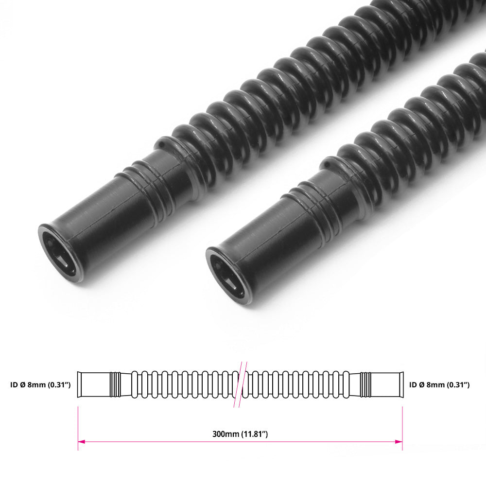 Convoluted black nylon in-tank fuel hose Ø8mm 300mm