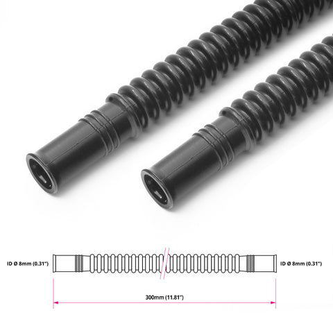 Convoluted black nylon in-tank fuel hose Ø8mm 300mm