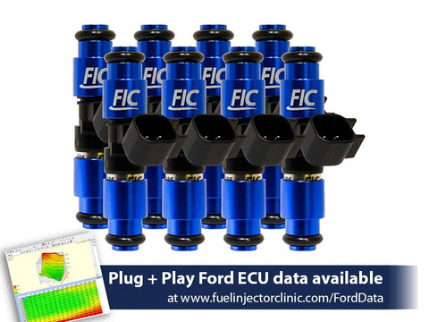 1650cc (160 lbs/hr at 43.5 PSI fuel pressure) FIC Fuel  Injector Clinic Injector Set for Ford F150 (1985-2003)/Ford Lightning (1993-1995) (is406-1650h)