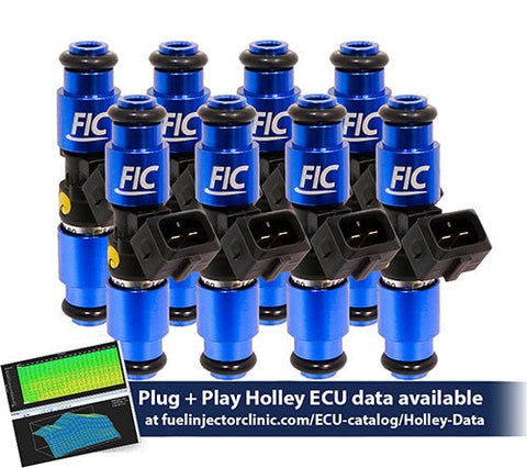 1650cc (130 lbs/hr at OE 58 PSI fuel pressure) FIC Fuel Injector Clinic Injector Set for Holley Hemi (High-Z) (ish02-1650h)