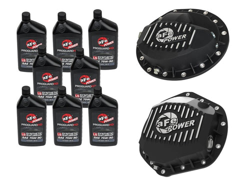 aFe Power Front/Rear Diff Cover Kit w/ Oil 03-13 Dodge L6 Trucks (AAM 9.25-14 & AAM 11.5-14)