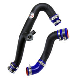 HPS Performance Intercooler Charge Pipe Kit Cold and Hot Side with Blue Boots Black 17-102WB