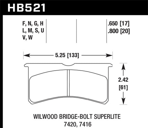 Hawk ER-1 Endurance Racing Brake Pads for Wilwood Motorsport Calipers