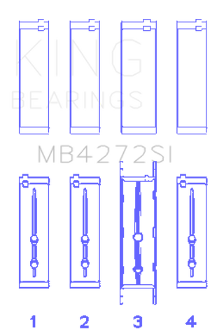 King Engine Bearings Holden Alloytec 175/190 (Size +0.75mm) Main Bearing Set