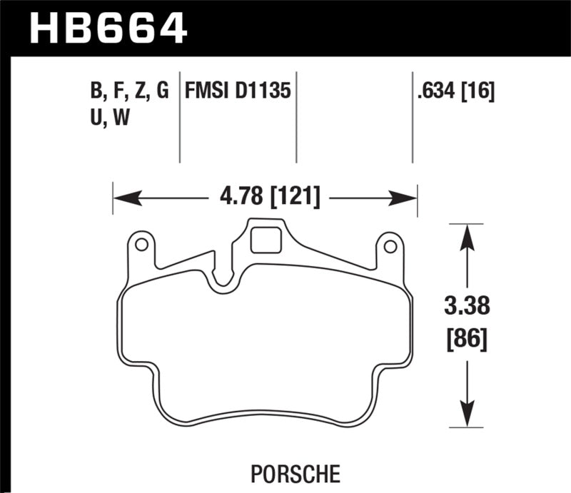 Hawk 05-08 Porsche 911 Carrera Front & Rear / 07-08 Cayman Front Perf Ceramic Street Brake Pads