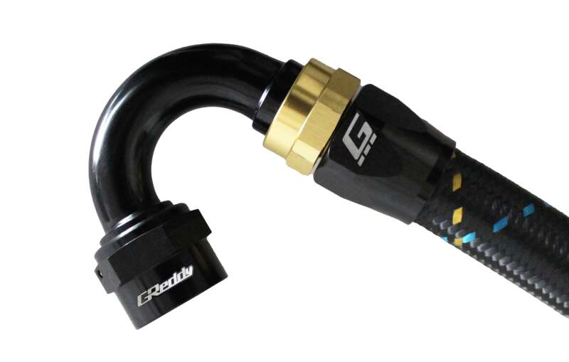 GReddy AN12 150 DEGREE HOSE END SWIVEL BLACK/GOLD ANODIZED