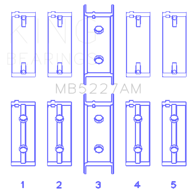 King Engine Bearings Mitsubishi 4G63/4G63T (92) (Size +0.50mm) Main Bearing Set