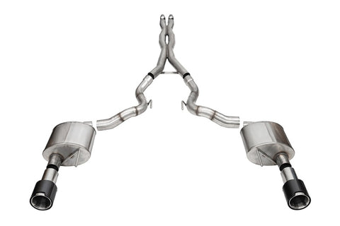 Corsa 2024 Ford Mustang GT Convertible 3in Sport Cat-Back Exhaust - 4.5in Carbon Fiber Tips