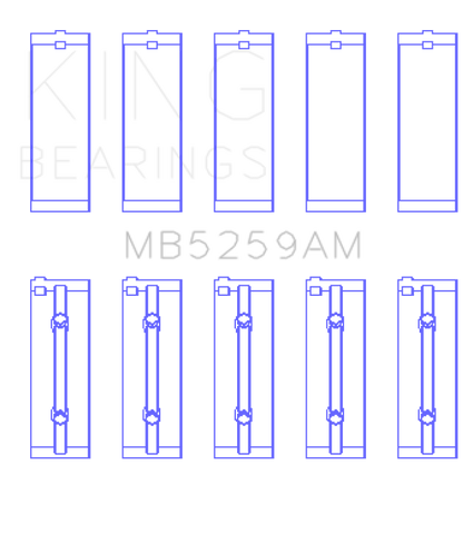 King Engine Bearings Honda B18A1 (Size +0.75mm) Main Bearing Set