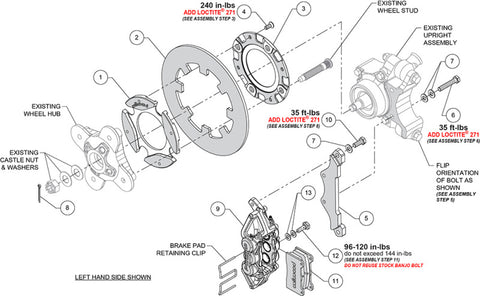 Wilwood kit rear UTV race polaris rzr xp turbo 2016-21 11.25 rotor ANO