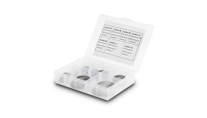 Box Set of Crush Washers, 10 of each, Size: -3AN to -16AN