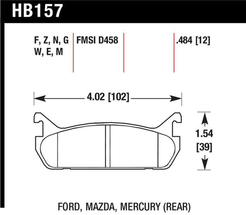 Hawk 89-93 Mazda Miata/MX-5 1.6L Black Race Rear Brake Pads