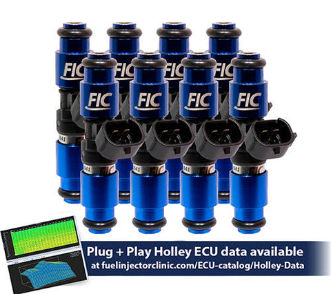2150cc (240 lbs/hr at OE 58 PSI fuel pressure) FIC Fuel Injector Clinic Injector Set for Holley GM and FORD (High-Z) (ish01-2150h)